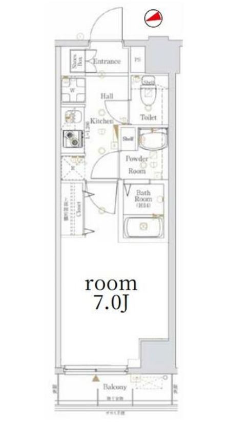 LOG銀座東　302号室　間取り