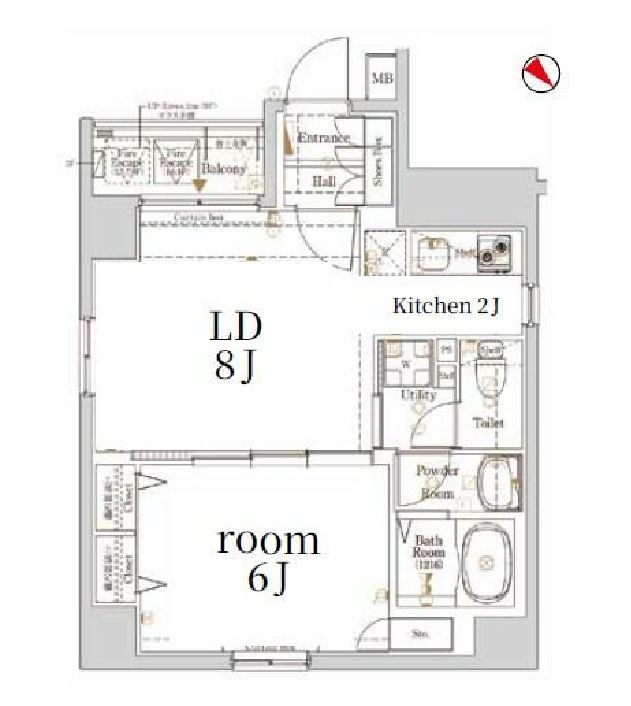 LOG銀座東　204号室　間取り