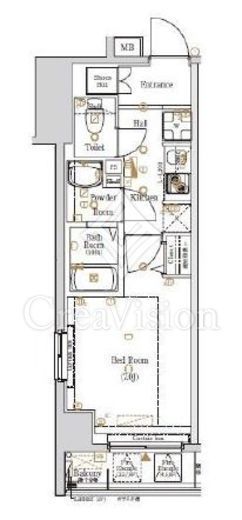 ログ銀座東　703号室　間取り