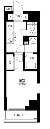 ログ銀座東　801号室　間取り