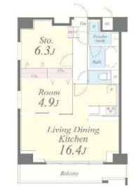 クレシェンテ月島　601号室　間取り