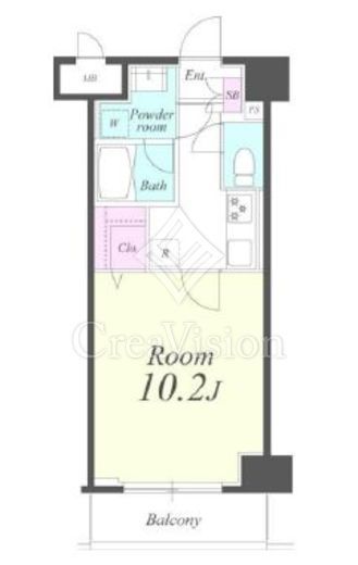 クレシェンテ月島　808号室　間取り