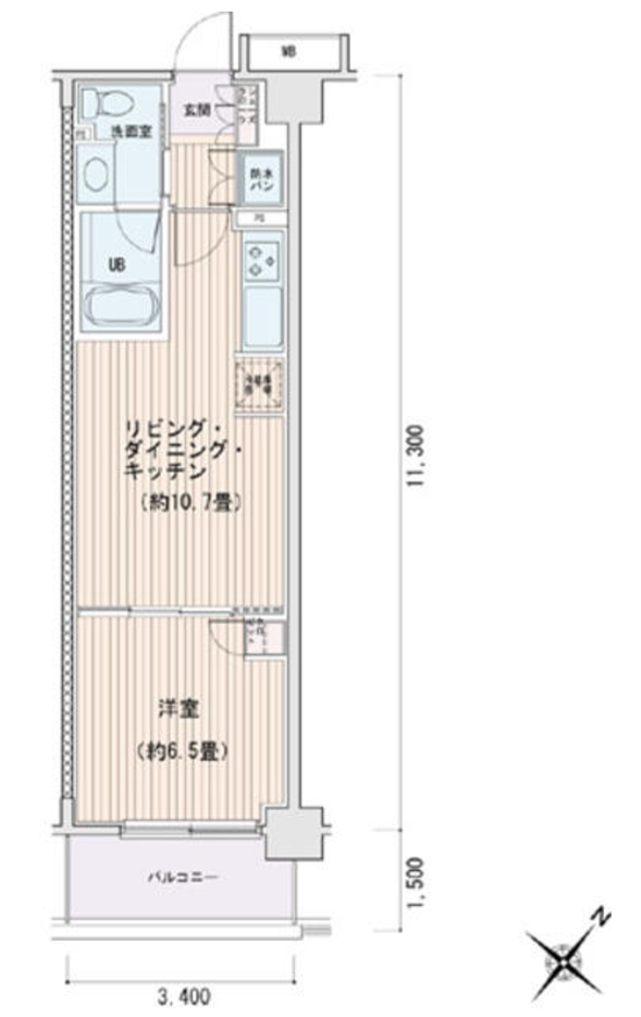 エスティメゾン豊洲レジデンス　E棟621号室　間取り