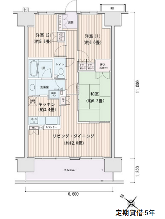 エスティメゾン豊洲レジデンス　A棟1416号室　間取り
