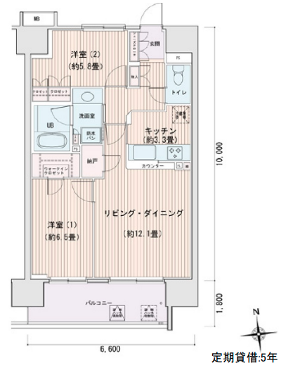 エスティメゾン豊洲レジデンス　B棟414号室　間取り