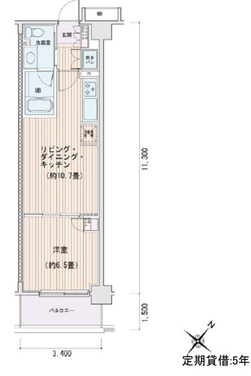 エスティメゾン豊洲レジデンス　E棟403号室　間取り