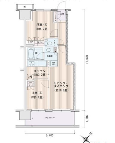 エスティメゾン豊洲レジデンス　C棟207号室　間取り