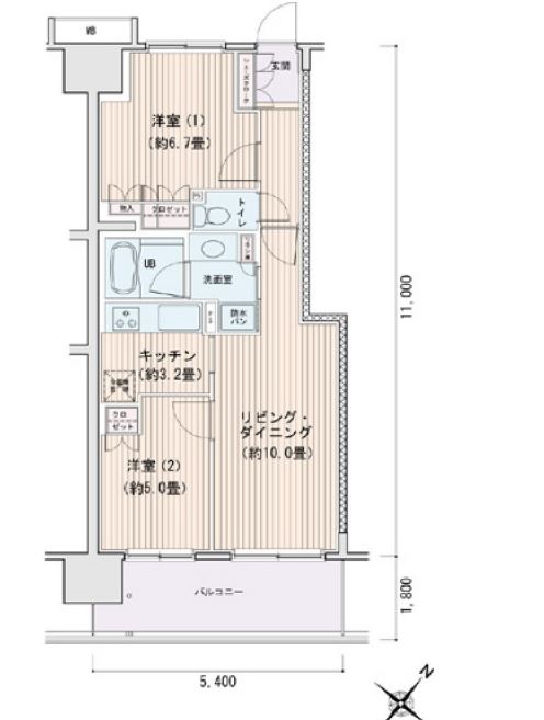 エスティメゾン豊洲レジデンス　C棟808号室　間取り