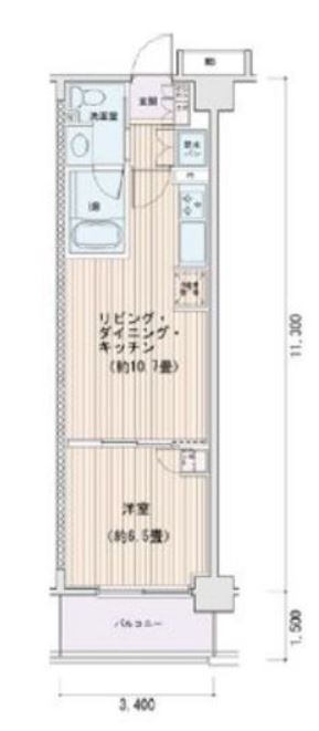エスティメゾン豊洲レジデンス　E棟828号室　間取り