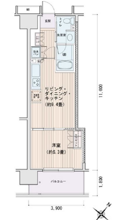 エスティメゾン豊洲レジデンス　C棟910号室　間取り