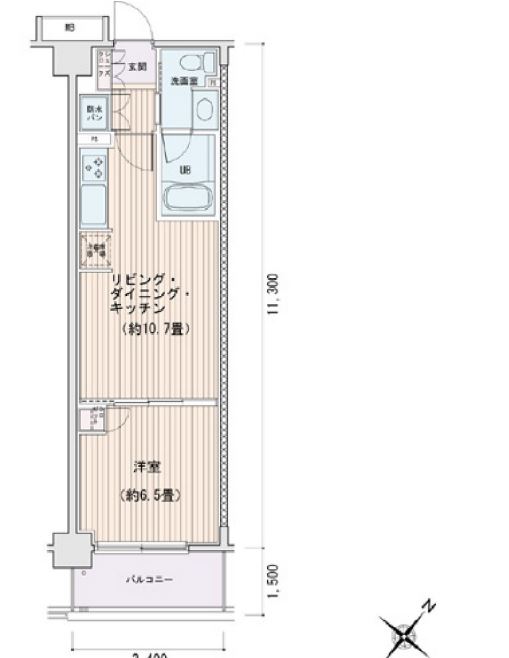 エスティメゾン豊洲レジデンス　E棟828号室　間取り