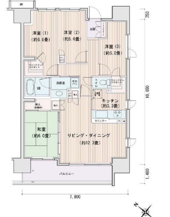エスティメゾン豊洲レジデンス　A棟318号室　間取り