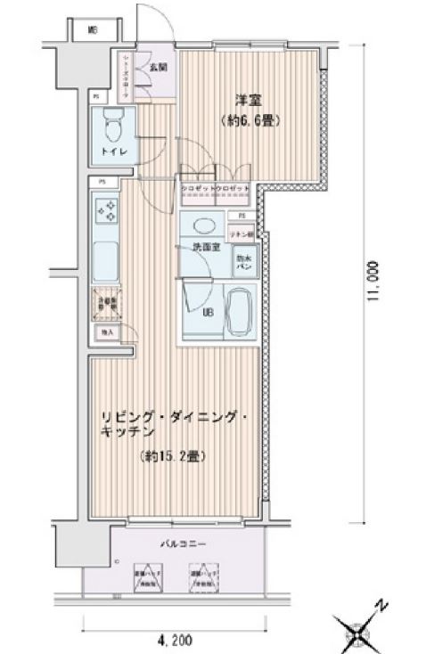エスティメゾン豊洲レジデンス　C棟1302号室　間取り
