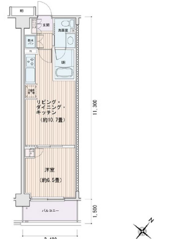 エスティメゾン豊洲レジデンス　E棟628号室　間取り