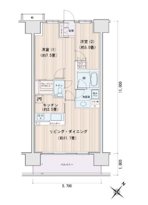 エスティメゾン豊洲レジデンス　C棟904号室　間取り