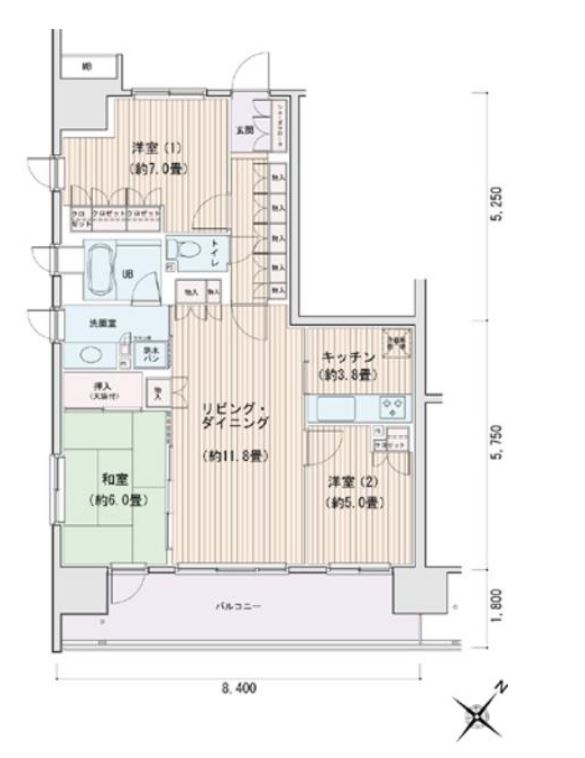 エスティメゾン豊洲レジデンス　C棟501号室　間取り
