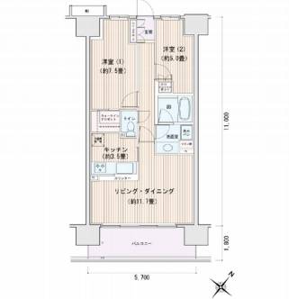 エスティメゾン豊洲レジデンス　C103号室　間取り