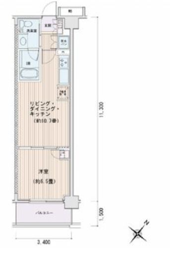 エスティメゾン豊洲レジデンス　E222号室　間取り