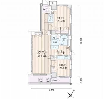 エスティメゾン豊洲レジデンス　E319号室　間取り