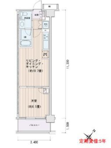 エスティメゾン豊洲レジデンス　E425号室　間取り