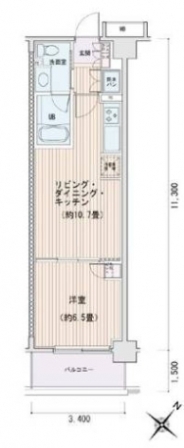エスティメゾン豊洲レジデンス　E524号室　間取り