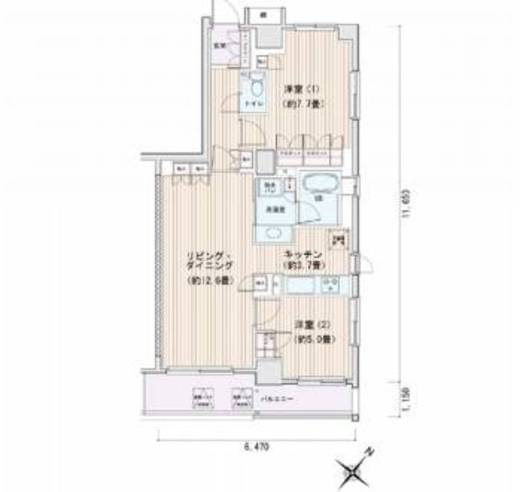 エスティメゾン豊洲レジデンス　E619号室　間取り