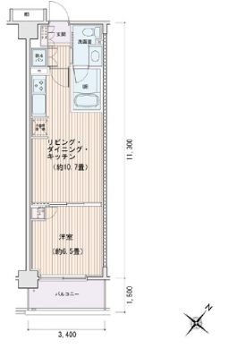 エスティメゾン豊洲レジデンス　E628号室　間取り