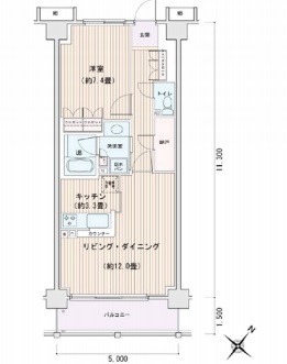 エスティメゾン豊洲レジデンス　E631号室　間取り