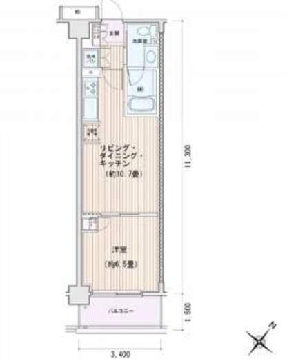エスティメゾン豊洲レジデンス　E822号室　間取り