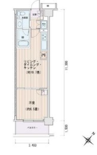 エスティメゾン豊洲レジデンス　E823号室　間取り