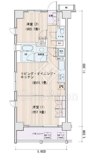 エスティメゾン豊洲レジデンス　E532号室　間取り