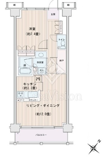 エスティメゾン豊洲レジデンス　E831号室　間取り