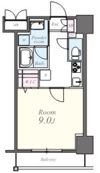 コンパル汐留　504号室　間取り