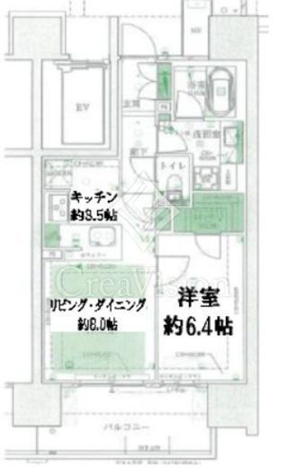 プライムパークス品川シーサイド ザ・レジデンス　1502号室　間取り