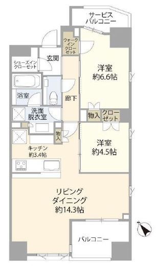 ザ・マジェスティコート目黒　1305号室　間取り
