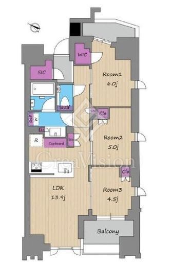 ザ・マジェスティコート目黒　4F4号室　間取り