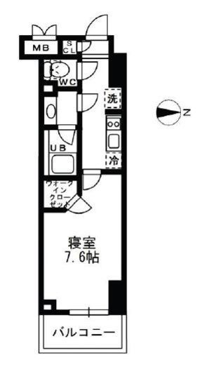 レジディア亀戸　408号室　間取り