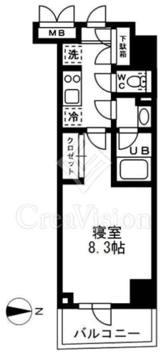 レジディア亀戸　805号室　間取り