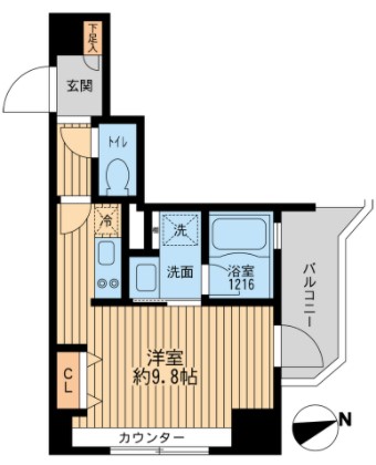 クリオ戸越銀座　壱番館・弐番館　2-1002号室　間取り