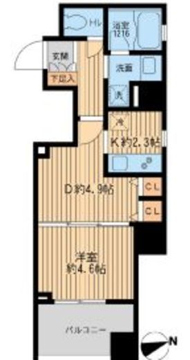 クリオ戸越銀座壱番館・弐番館　1-1203号室　間取り