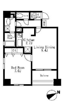 クリオ戸越銀座壱番館・弐番館　2-1201号室　間取り
