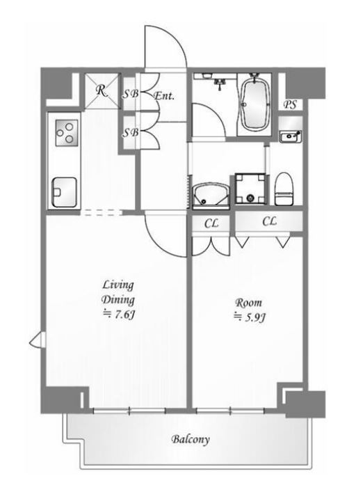 ブライズ戸越公園　701号室　間取り