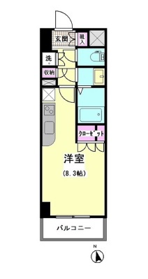 エスティメゾン大井仙台坂　705号室　間取り