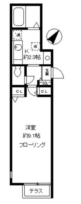 モデュロール五反田　103号室　間取り