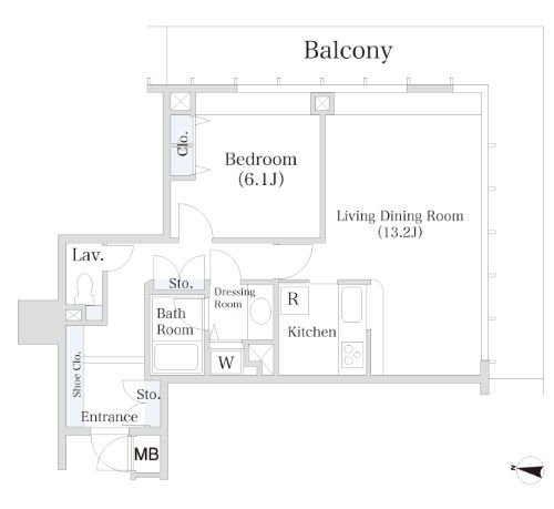 小石川シティハイツ　605号室　間取り
