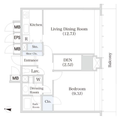 小石川シティハイツ　706号室　間取り