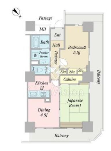 天王洲ビュータワー　2501号室　間取り