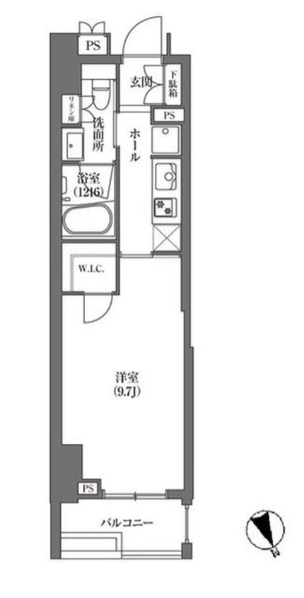 HAMACHO APARTMENTS　804号室　間取り