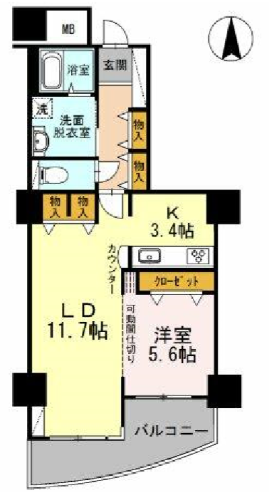 品川シーサイドビュータワー　Ⅱ1903号室　間取り