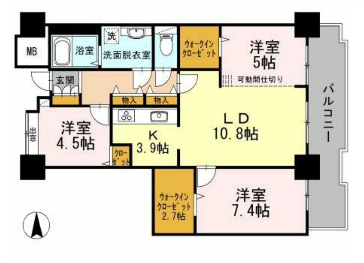 品川シーサイドビュータワー　Ⅰ1804号室　間取り